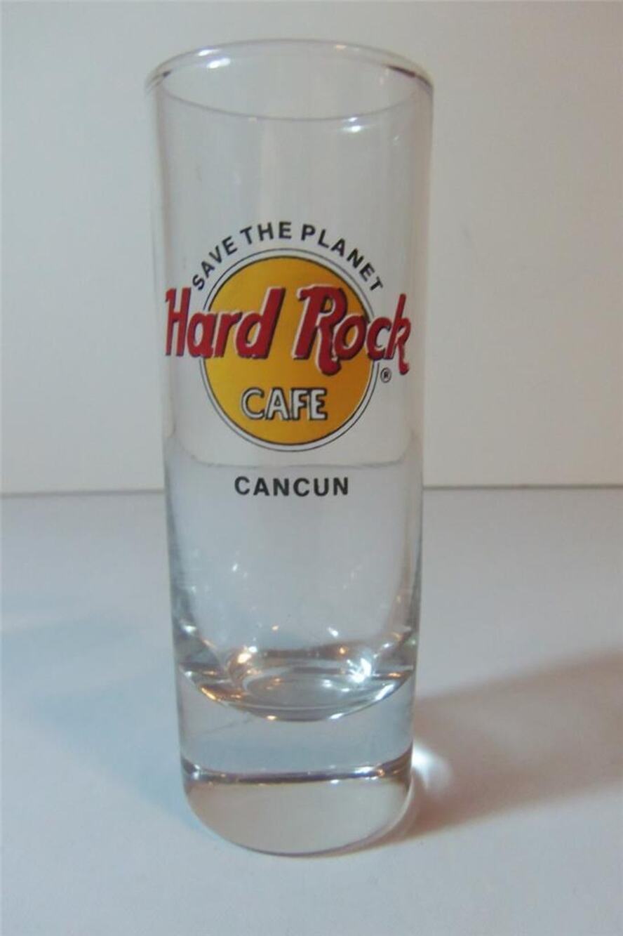 Hard Rock Cafe Cancun Double Shot Glass Save The Planet -071343